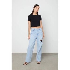 Oak + Fort Distressed Jeans Ripped‎ Knee Light Wash Denim M/M